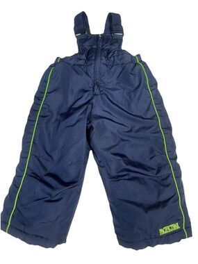 Snow Pants Kids size 18 Month Pacific Trail Snow Overalls  Navy And Neon Green